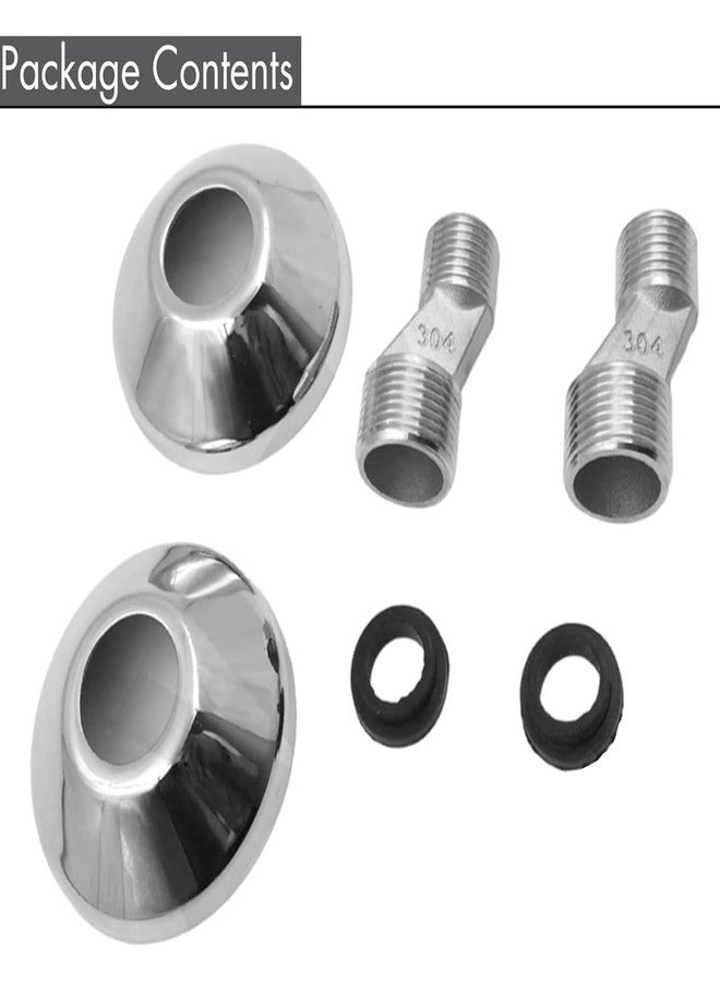 JAGGER JAG303 SS-304 Grade, أرجل مع شفة وغسالة لخلاطات الحائط (مجموعة من - (2، فضي) - Image 2